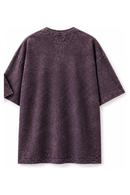 WHATEVER Acid Wash Tee in Mauve, back view