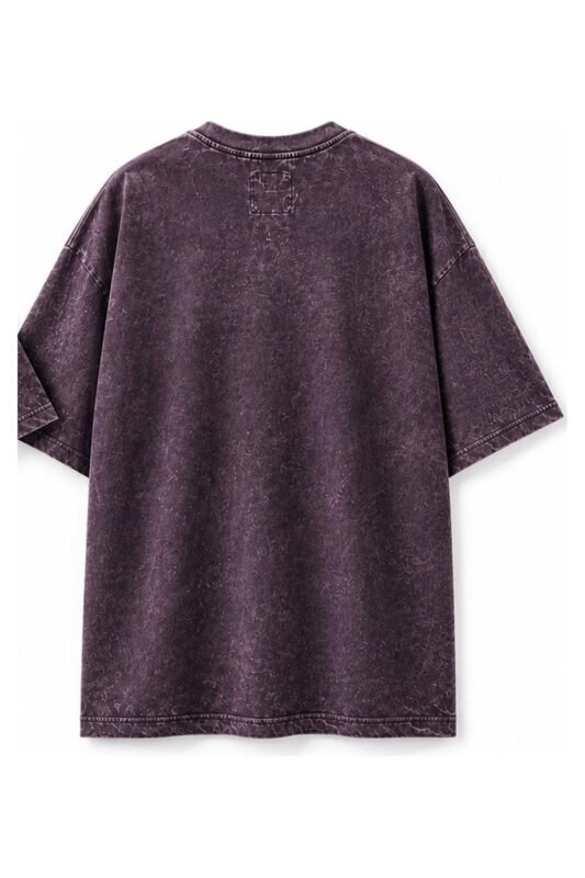 WHATEVER Acid Wash Tee in Mauve, back view