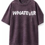 WHATEVER Acid Wash Tee in Mauve, front view