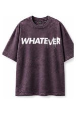 WHATEVER Acid Wash Tee in Mauve, front view