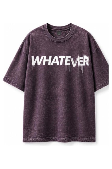 WHATEVER Acid Wash Tee in Mauve, front view