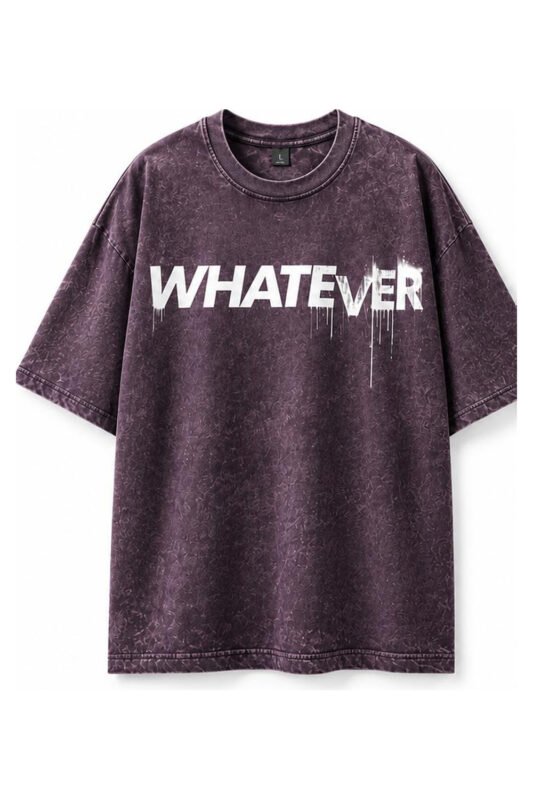 WHATEVER Acid Wash Tee in Mauve, front view