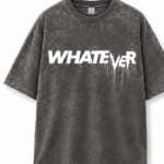 WHATEVER Acid Wash Tee in Midnight Navy, front view