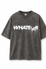 WHATEVER Acid Wash Tee in Midnight Navy, front view