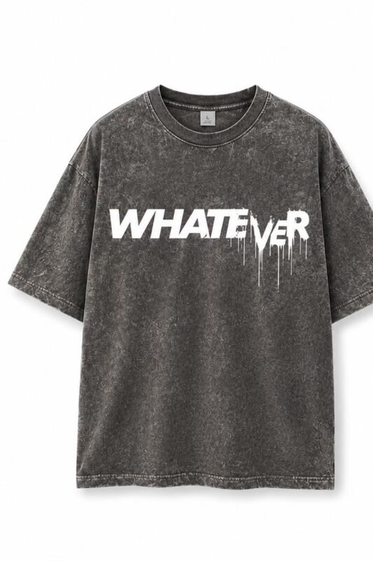 WHATEVER Acid Wash Tee in Midnight Navy, front view