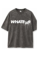WHATEVER Acid Wash Tee in Midnight Navy, front view