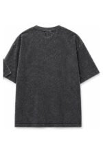 WHATEVER Acid Wash Tee in Slate, back view
