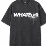 WHATEVER Acid Wash Tee in Slate, front view