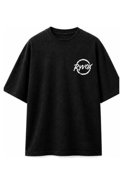 Discipline Drop-Shoulder Tee in Black, front view