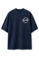 Discipline Drop-Shoulder Tee in Navy, front view