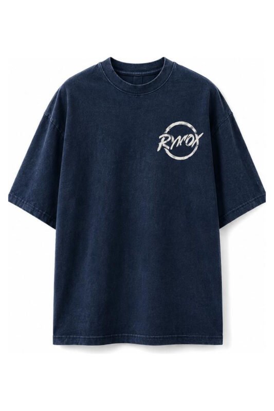 Discipline Drop-Shoulder Tee in Navy, front view
