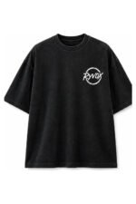Faith Over Fear Drop-Shoulder Tee in Black, front view
