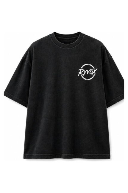 Faith Over Fear Drop-Shoulder Tee in Black, front view