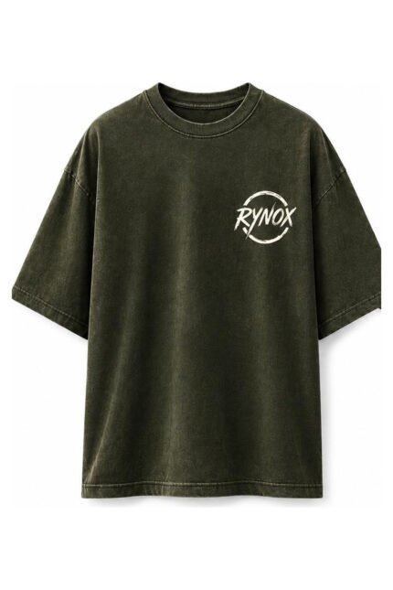 Faith Over Fear Drop-Shoulder Tee in Olive, front view