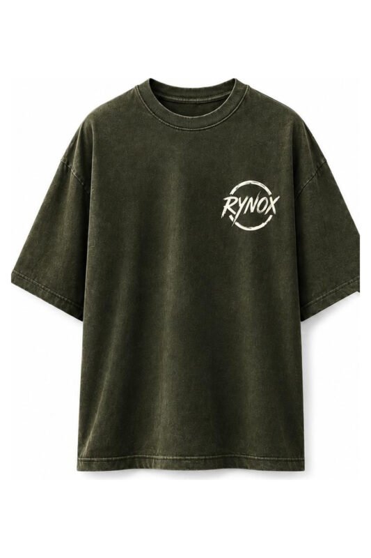 Faith Over Fear Drop-Shoulder Tee in Olive, front view