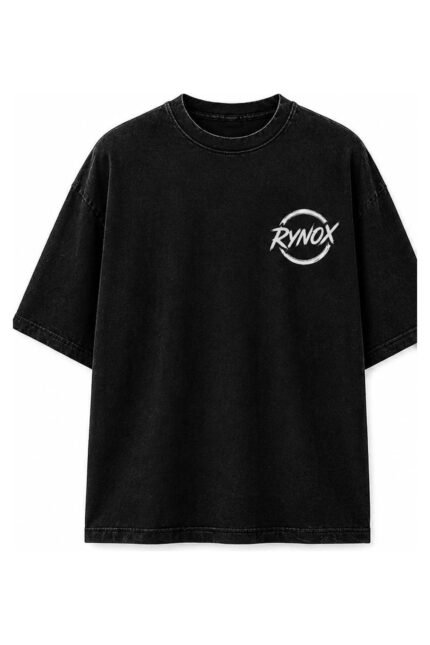 Stairway To Light Drop-Shoulder Tee in Black, front view