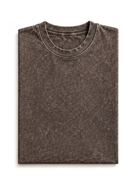 Essential Acid Wash Tee in Espresso, front view