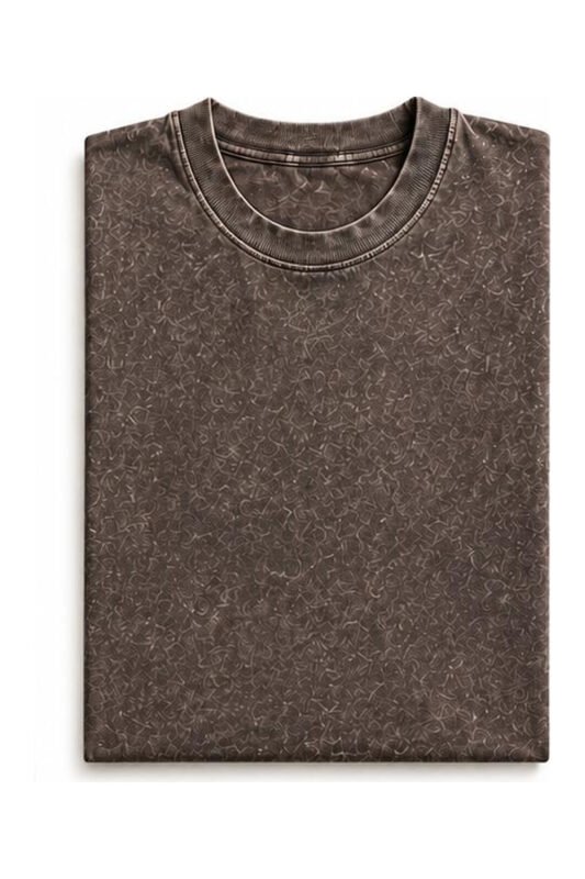 Essential Acid Wash Tee in Espresso, front view
