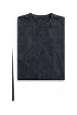 Essential Acid Wash Tee in Midnight Navy, front view