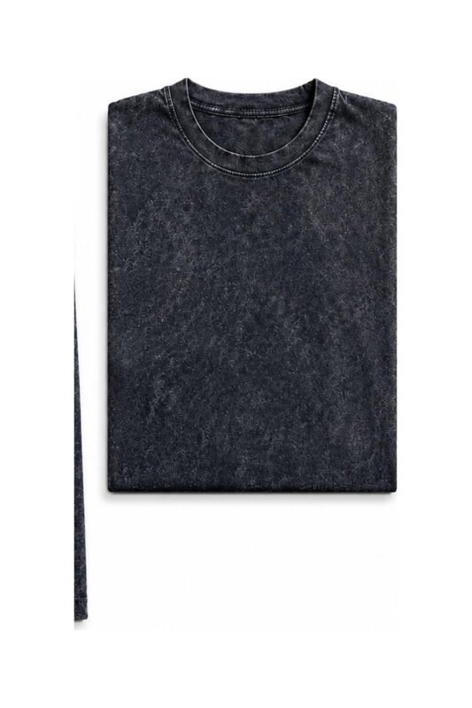 Essential Acid Wash Tee in Midnight Navy, front view