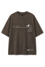 RYVOX Signature Acid Wash Tee in Espresso, front view