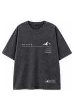 RYVOX Signature Acid Wash Tee in Midnight Navy, front view