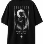 Solitude Oversized Tee in Black, back view