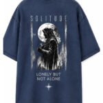 Solitude Oversized Tee in Navy, back view