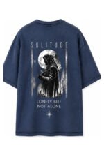 Solitude Oversized Tee in Navy, back view