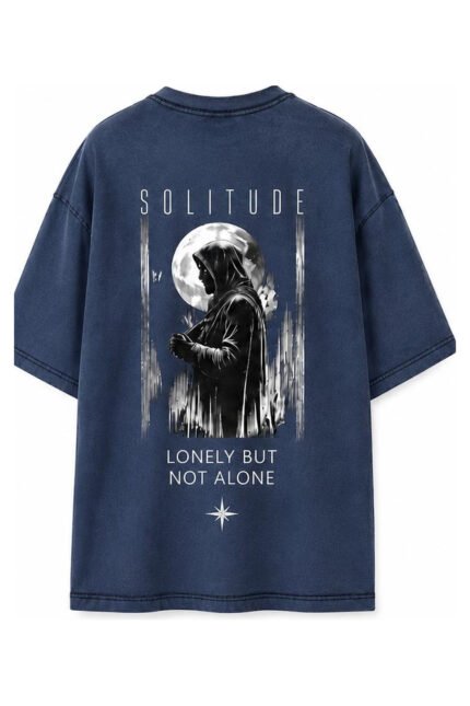 Solitude Oversized Tee in Navy, back view