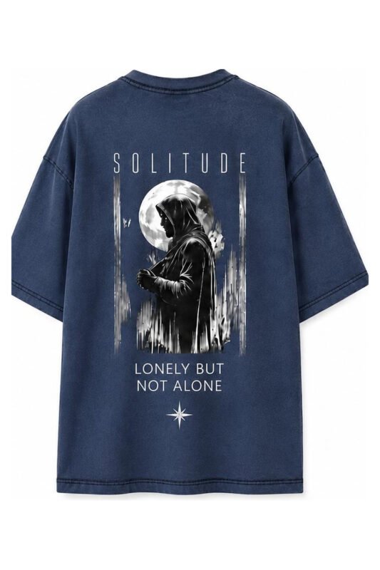 Solitude Oversized Tee in Navy, back view