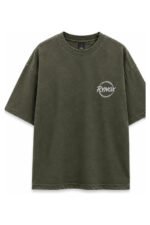Solitude Oversized Tee in Olive, front view