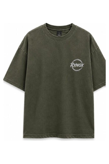 Solitude Oversized Tee in Olive, front view
